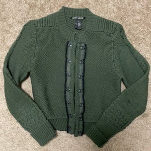 SUPER CUTE Lucky brand army green colonial sweater jacket size XS